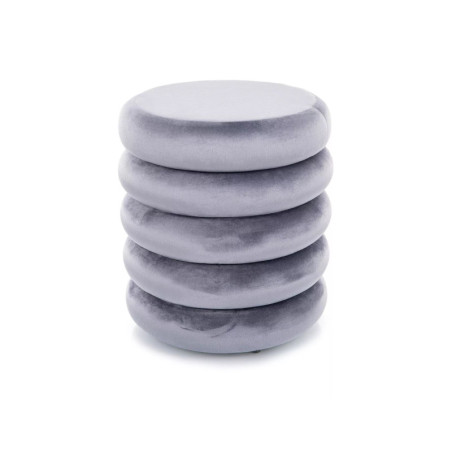 Pouf avec rangement en velours - Gamme Calvi - Gris