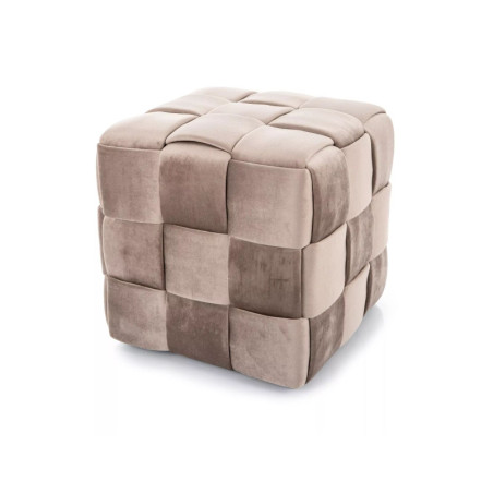 Pouf en velours - Gamme Casel - Taupe