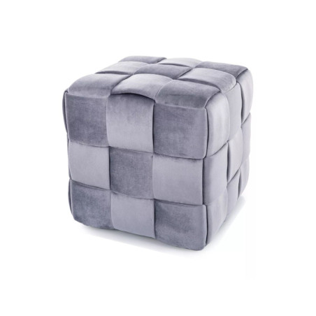 Pouf en velours - Gamme Casel - Gris