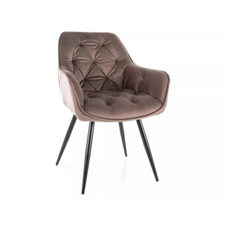 Chaise en velours - Gamme Cherry - Beige cappuccino