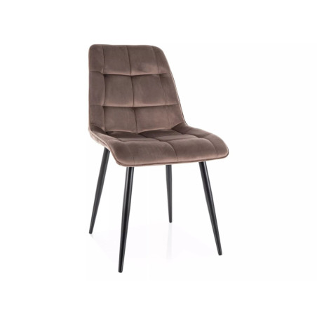 Chaise en velours - Gamme Chic - Beige cappuccino