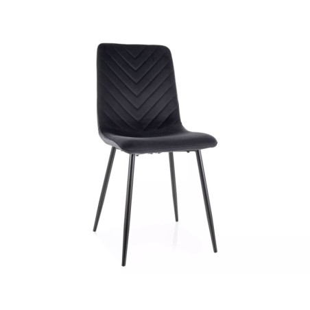 Chaise en velours - Gamme Daren - Noir