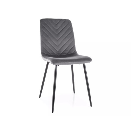 Chaise en velours - Gamme Daren - Gris