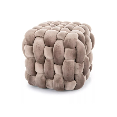 Pouf en velours - Gamme Faris - Taupe