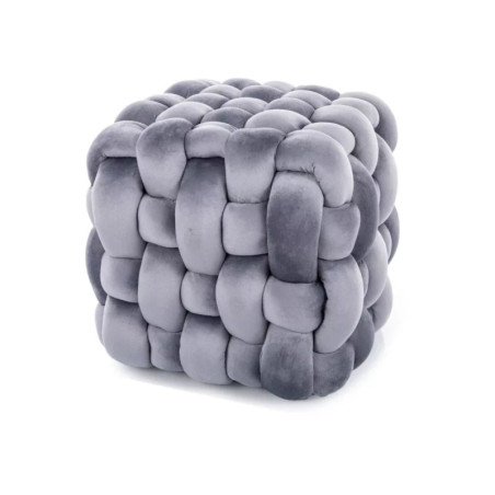 Pouf en velours - Gamme Faris - Gris