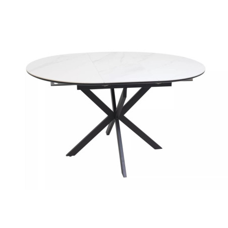 Table extensible en céramique - Gamme Gaston - 100 à 135 cm - Blanc mat