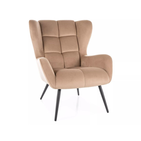 Fauteuil en velours - Gamme Louis - Beige