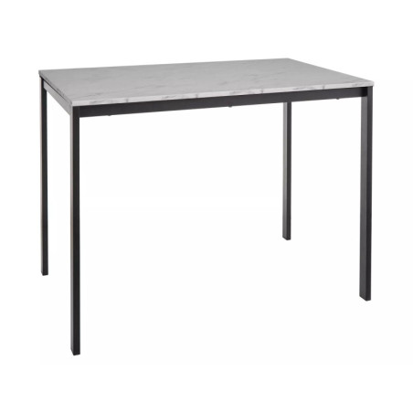 Table en bois - Gamme Mario - 100 x 60 x 75 cm - Effet marbre - Plateau blanc et effet marbre