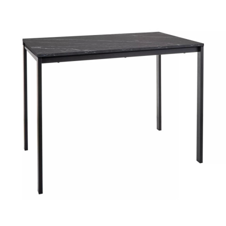 Table en bois - Gamme Mario - 100 x 60 x 75 cm - Effet marbre - Plateau noir et effet marbre