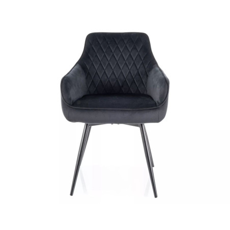 Chaise pivotante en velours - Gamme Marlo - Noir
