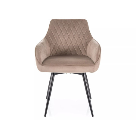 Chaise pivotante en velours - Gamme Marlo - Taupe