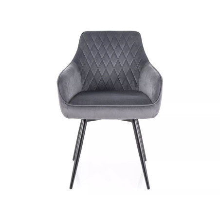 Chaise pivotante en velours - Gamme Marlo - Gris