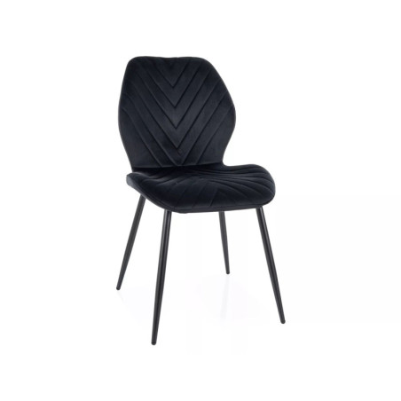 Chaise en velours - Gamme Mike - Noir