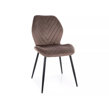 Chaise en velours - Gamme Mike - Beige cappuccino