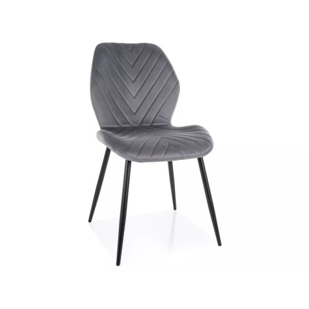 Chaise en velours - Gamme Mike - Gris