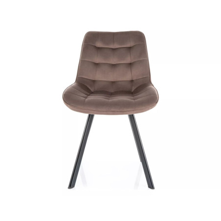 Chaise pivotante en velours - Gamme Monti - Beige cappuccino