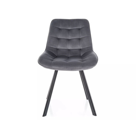 Chaise pivotante en velours - Gamme Monti - Gris