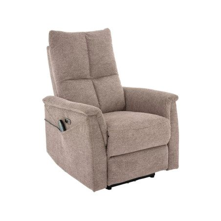 Fauteuil relax électrique en tissu - Gamme Neptun M - Beige