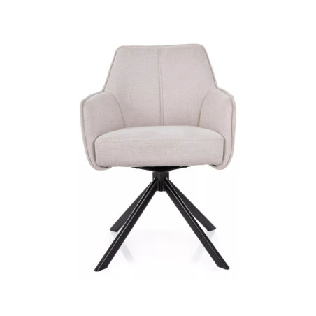 Chaise pivotante en tissu - Gamme Notti - Beige clair - Tissu Brego 22