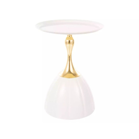 Table basse en métal - Gamme Piana - D 38 cm - Blanc
