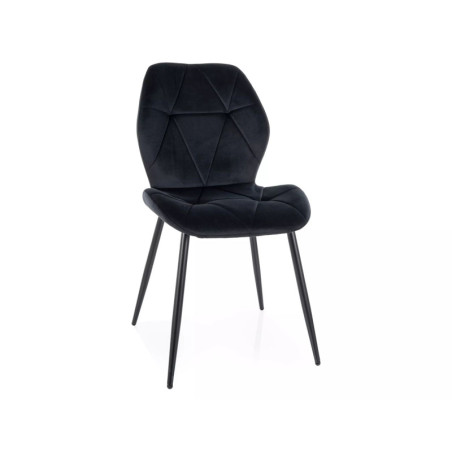 Chaise en velours - Gamme Rick - Noir