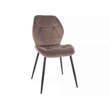Chaise en velours - Gamme Rick - Beige cappuccino