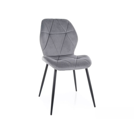Chaise en velours - Gamme Rick - Gris