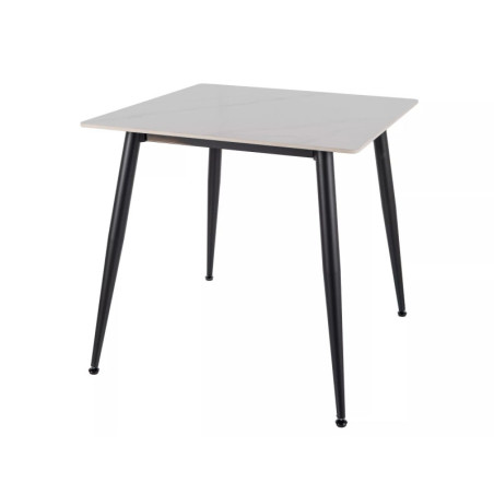 Table en céramique - Gamme Rion - 80 x 80 x 76 cm - Blanc brillant