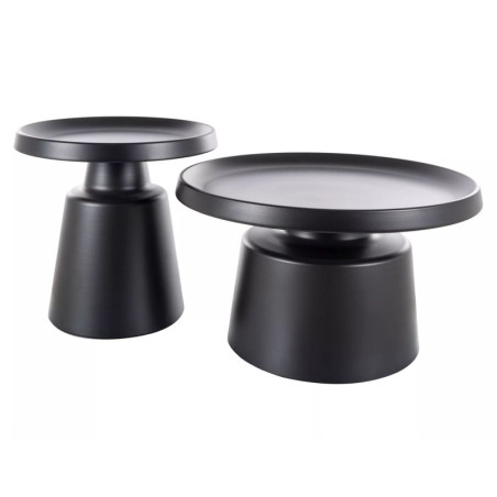 Table basse en métal - Gamme Rodos - D 70 cm - Noir mat
