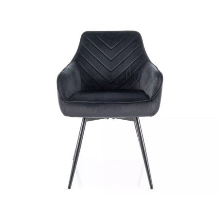 Chaise pivotante en velours - Gamme Servio - Noir