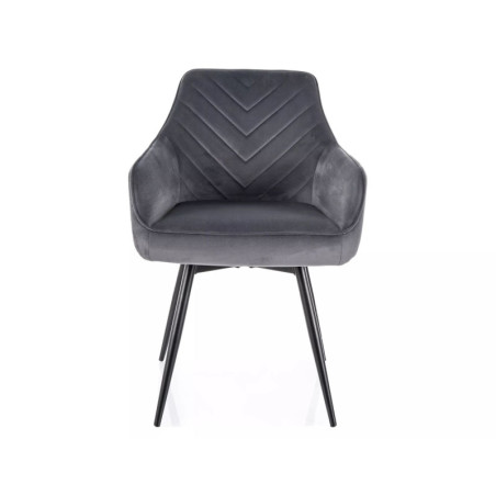 Chaise pivotante en velours - Gamme Servio - Gris