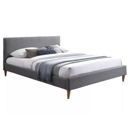 Lit en velours - Gamme Acoma - 160 x 200 - Gris