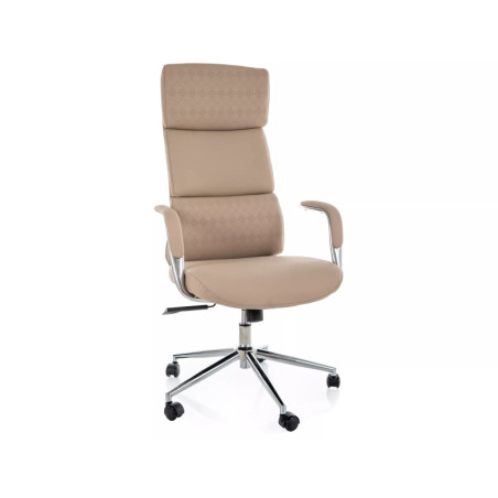 Fauteuil de bureau pivotant en similicuir - Gamme Q-03 - Beige