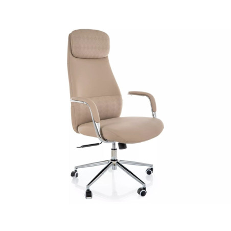 Fauteuil de bureau pivotant en similicuir - Gamme Q-05 - Beige
