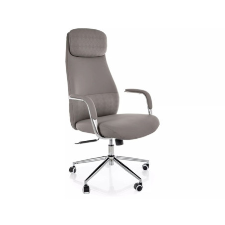 Fauteuil de bureau pivotant en similicuir - Gamme Q-05 - Gris