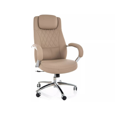 Fauteuil de bureau pivotant en similicuir - Gamme Q-07 - Beige