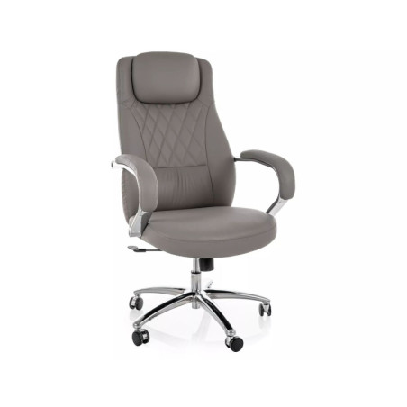 Fauteuil de bureau pivotant en similicuir - Gamme Q-07 - Gris
