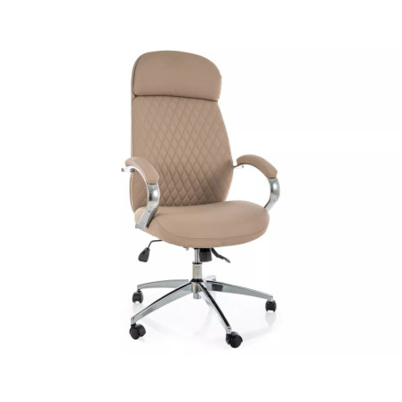Fauteuil de bureau pivotant en similicuir - Gamme Q-09 - Beige
