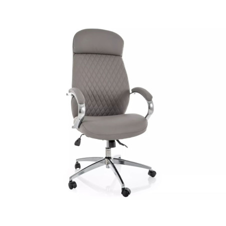 Fauteuil de bureau pivotant en similicuir - Gamme Q-09 - Gris
