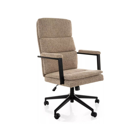 Fauteuil de bureau pivotant en tissu - Gamme Q-090 - Taupe - Tissu Noelle 33