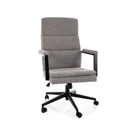 Fauteuil de bureau pivotant en tissu - Gamme Q-090 - Gris - Tissu Noelle 09