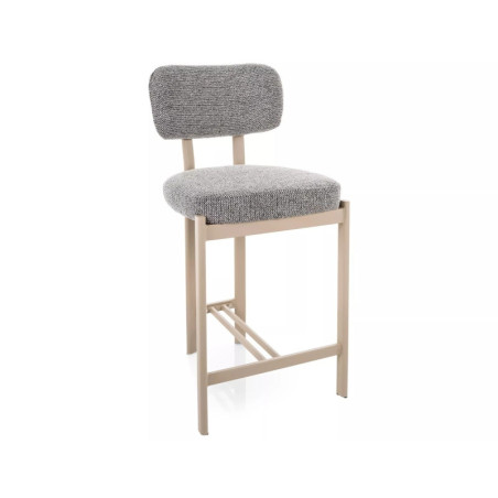 Tabouret de bar en tissu - Gamme Misaki H-2 - Gris