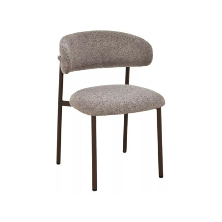 Chaise en tissu - Gamme Elton II - Beige cappuccino - Piètement marron