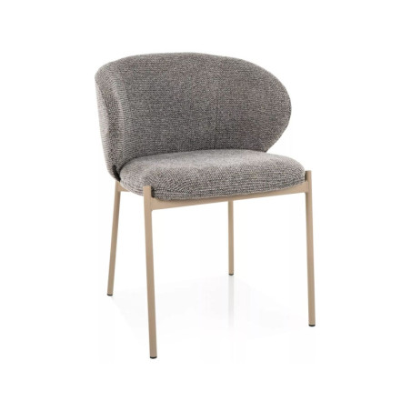 Chaise en tissu - Gamme Kioto - Gris - Piètement taupe