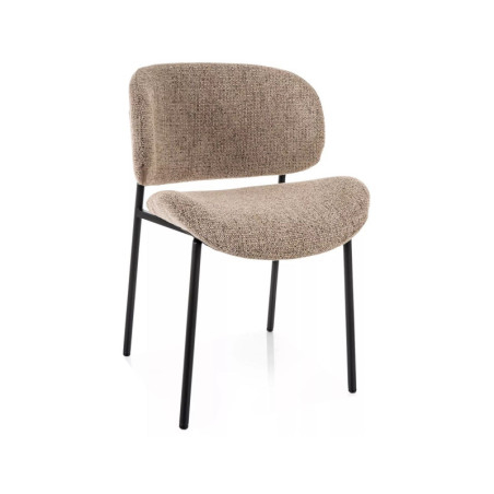 Chaise en tissu - Gamme Kiso - Taupe - Piètement noir