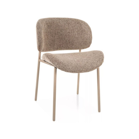 Chaise en tissu - Gamme Kiso - Taupe - Piètement taupe