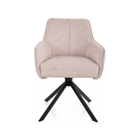 Chaise pivotante en tissu - Gamme Notti - Beige clair - Tissu Leo 23