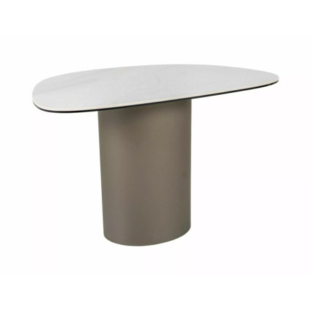Table basse en céramique - Gamme Bello B - 75 x 50 x 50 cm - Blanc