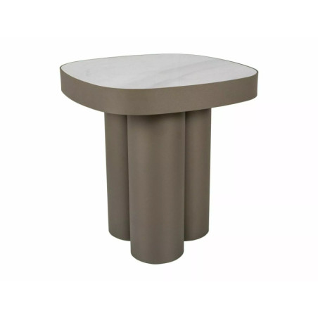 Table basse en céramique - Gamme Stella C - 48 x 48 x 50 cm - Blanc