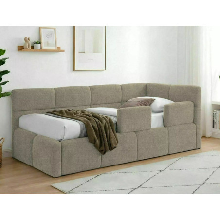 Lit en tissu - Gamme Emma - 90 x 200 - Taupe